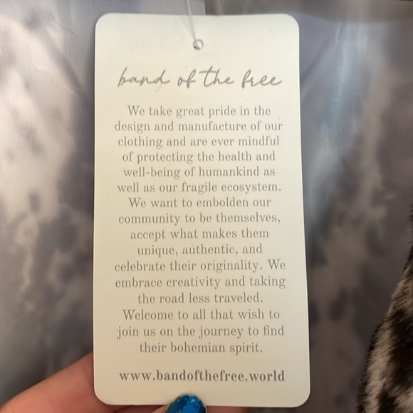 BAND OF THE FREE WILD CAT LEOPARD FAUX FUR OPEN JACKET BLACK BROWN IVORY SIZE S - Picture 13 of 13